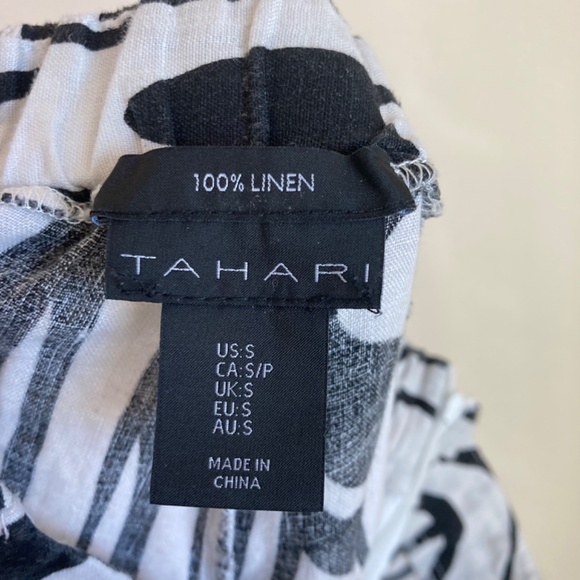Tahari 100% linen wide leg pants - Picture 3 of 6